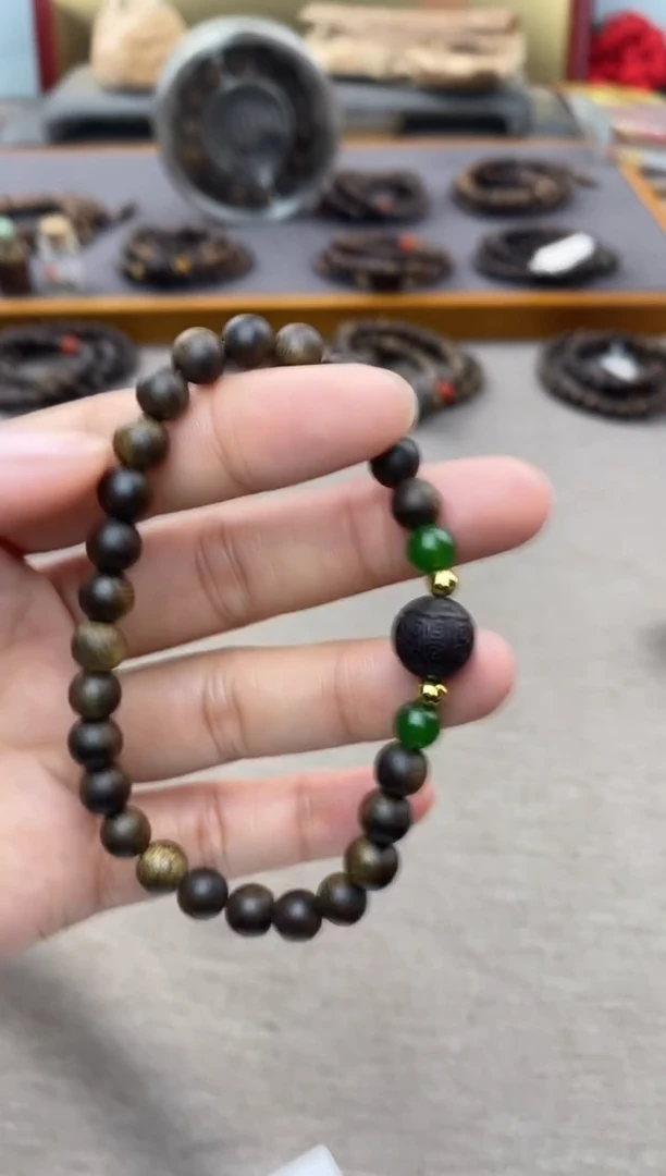 【闪购商品】沉香手串顺化紫棋06沉水+降真香1.0回纹+配饰