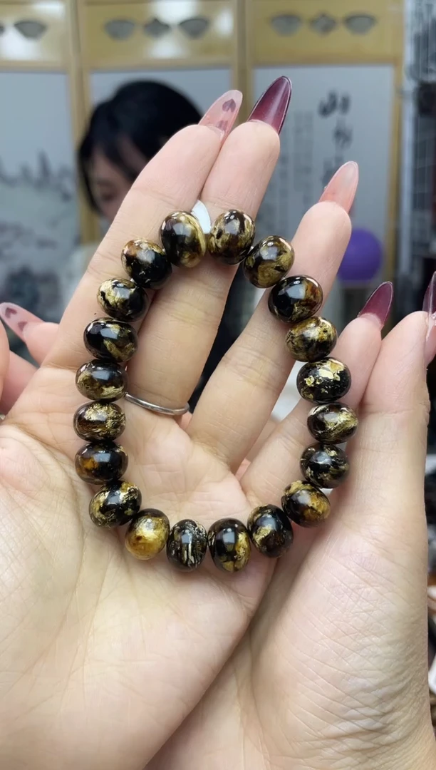 【闪购商品】琥珀裸石未镶嵌12熊猫花手串