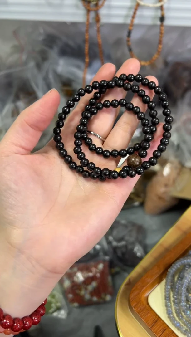 【闪购商品】风车木（黑檀木）手串/手链乌木黑檀木设计款多圈[0862]