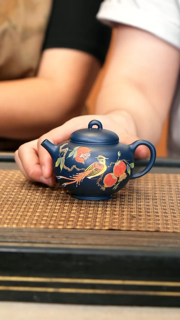 茶壶紫砂YLJ24《秋实·圆珠》蓝料