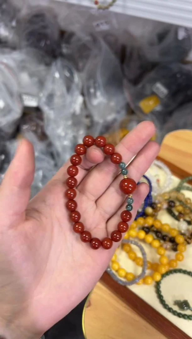 【闪购商品】南红玛瑙手链未镶嵌柿子红玛瑙翡翠款手链[0675]