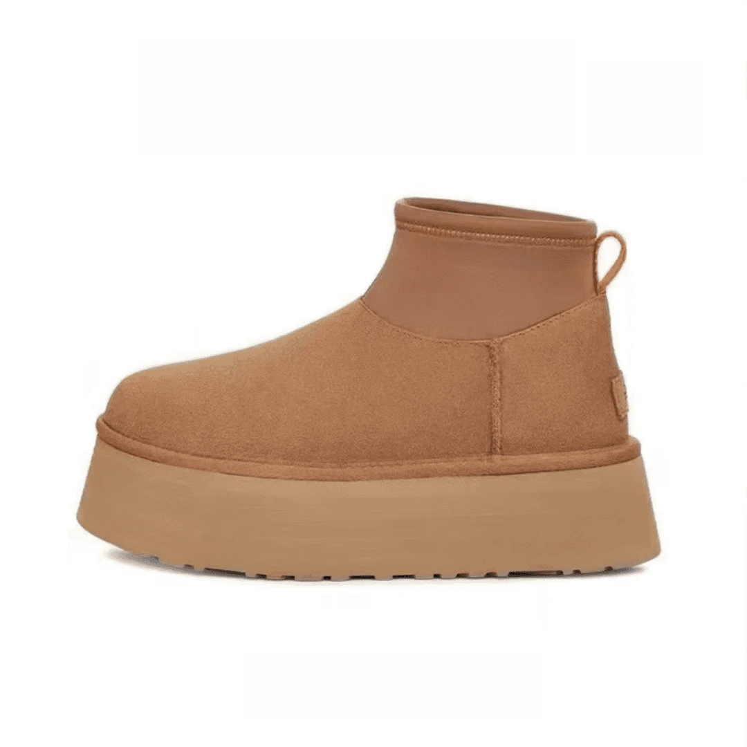 【5cm厚底迪普弹力布】低筒皮毛一体冬季经典百搭雪地靴