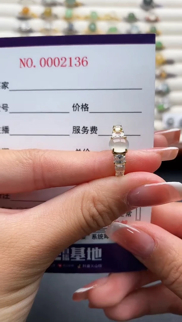 银S925镶嵌戒指翡翠33333+1