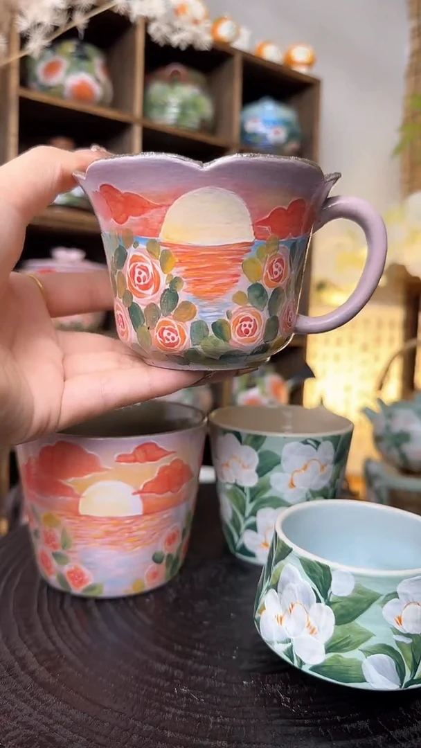 【闪购商品】石一落日玫瑰马克杯