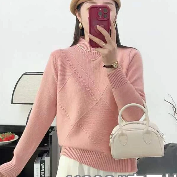 399#秋冬新款半高领休闲长袖针织衫94