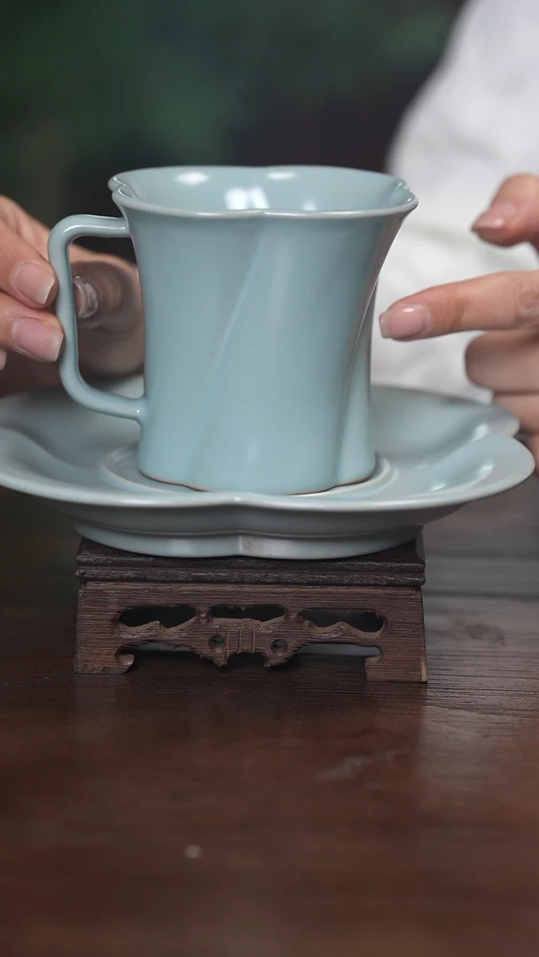 【闪购商品】清凉寺仿古釉手工汝瓷咖啡杯（不完美）