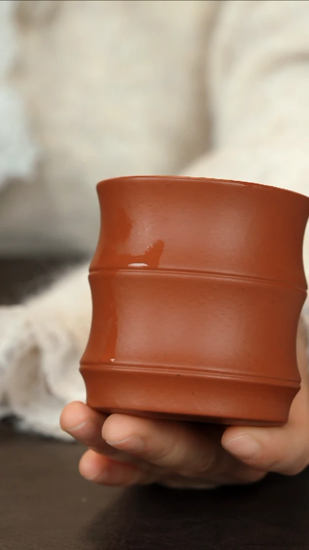 【闪购商品】紫砂茶壶直播福利竹节主人杯朱泥150CC