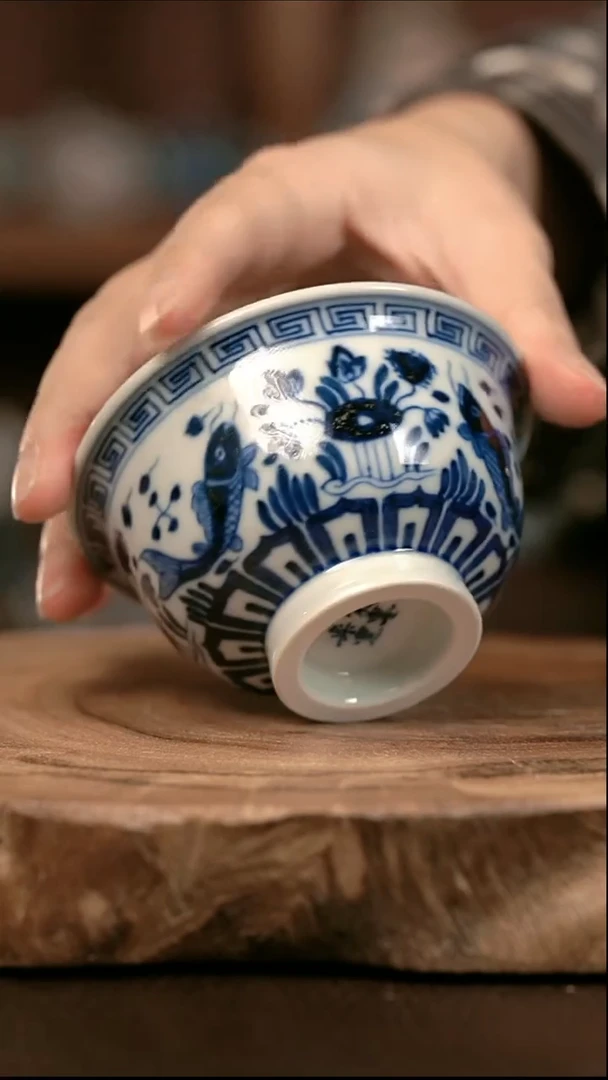 手绘高温现代瓷 柴窑  鱼藻大压100C