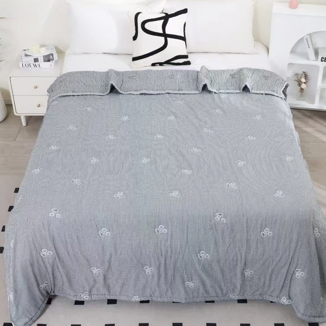 【小樱桃】150*200cmA类高端双层纱夏被大豆被柔软可机洗