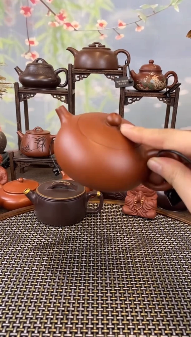 茶壶紫砂朱泥半月