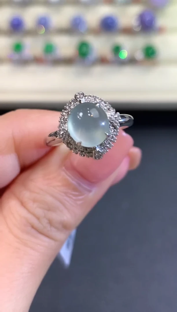 18K金镶嵌戒指翡翠a38