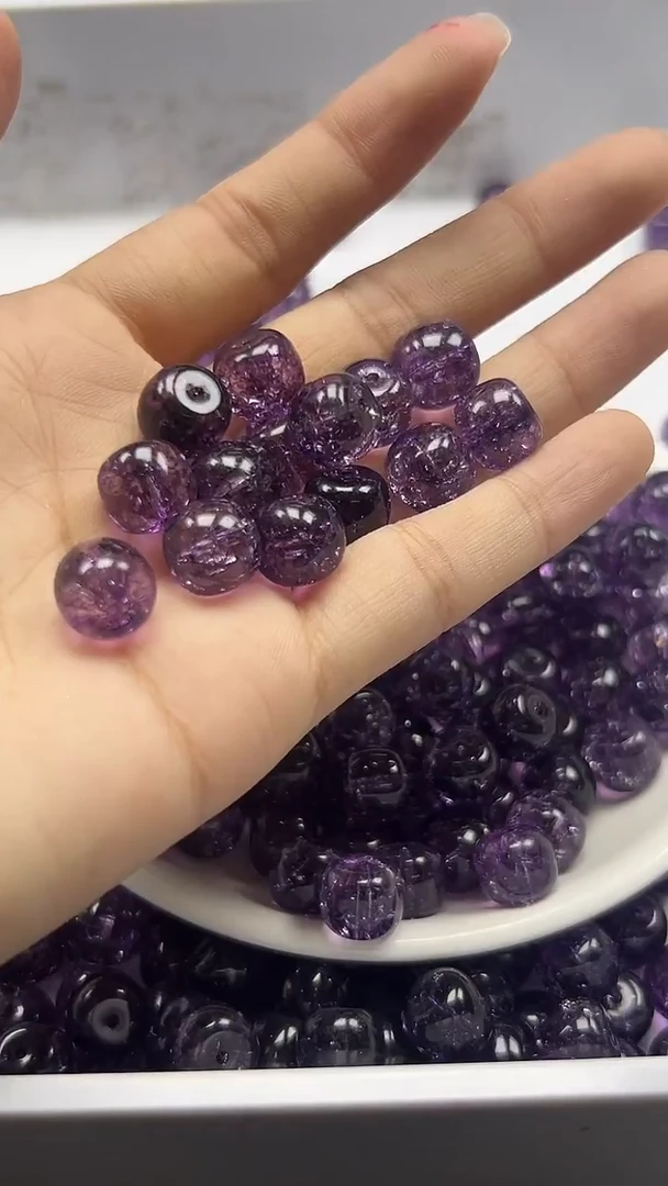 颈饰未镶嵌水晶w1699乌梅紫阿赛老型10*8mm*10颗