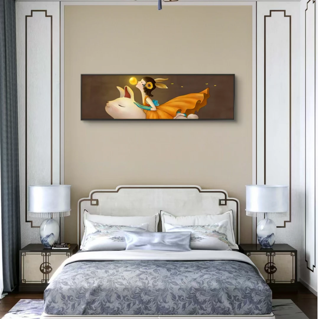 现代萌娃床头画时尚带钻晶瓷画装饰画