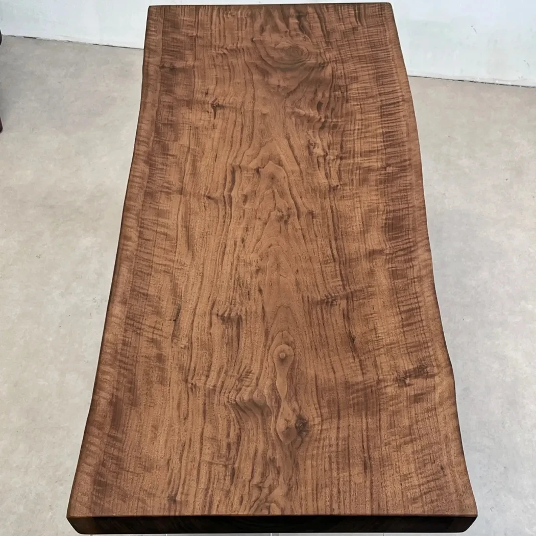 北美黑胡桃实木大板桌餐桌茶桌 自然边 尺寸：180*71-69-69*5cm