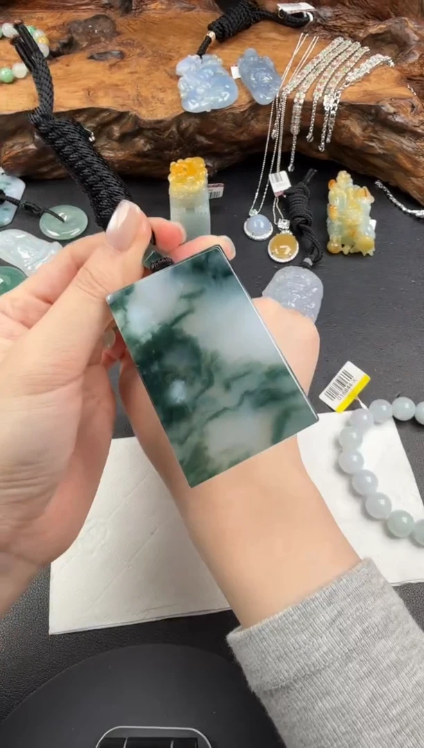 吊坠(不含链)未镶嵌翡翠翡翠饰品-103无事牌