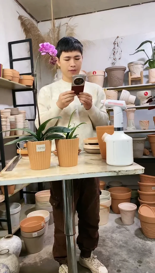 【闪购商品】红陶12*13红陶竖纹 2盆无托