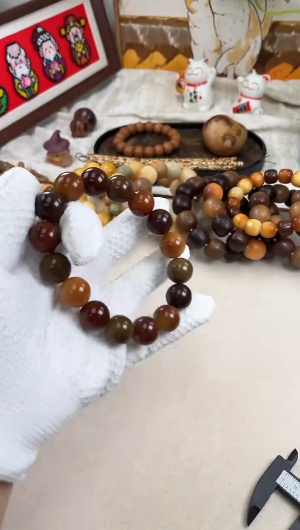 手串菩提根/象牙果a594 卡16.5 水磨瑕疵