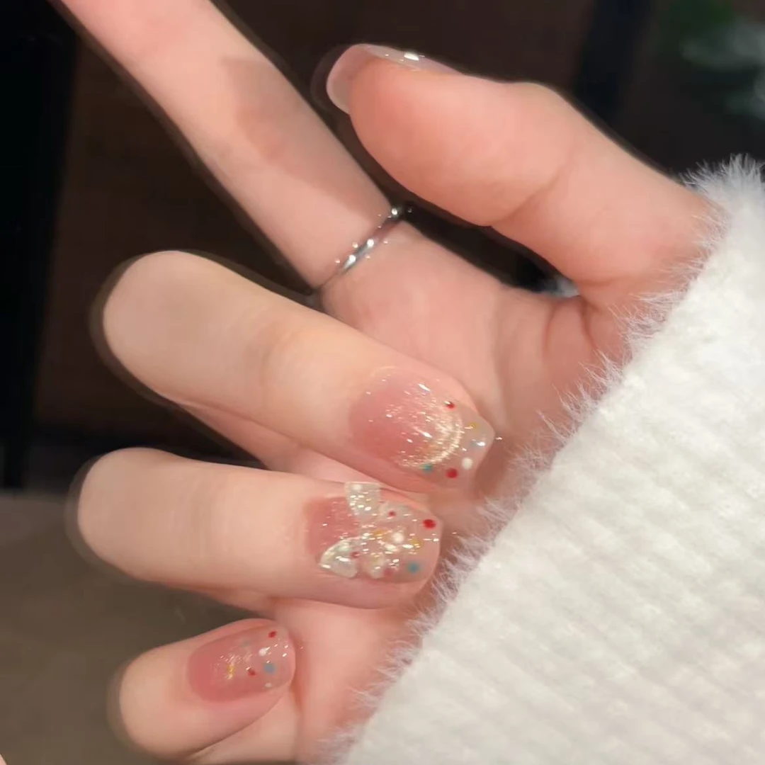 【波妞】纯手工美甲装轻奢气质少女风显白腮红纯手工定制穿戴式美甲