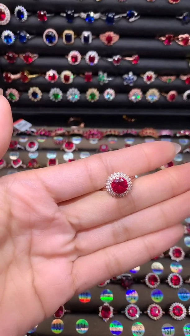 【闪购商品】红宝石戒指银S925镶嵌1