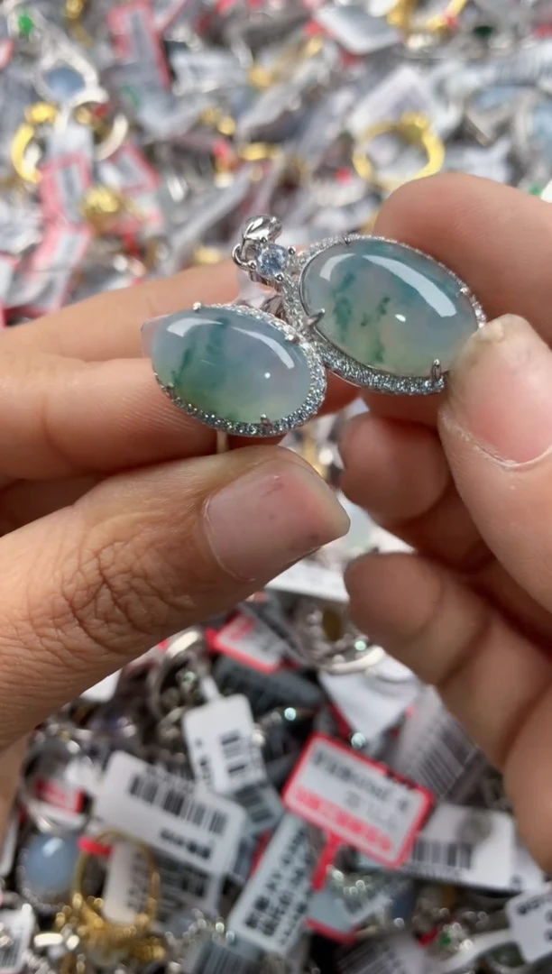 银S925镶嵌戒指翡翠777   8