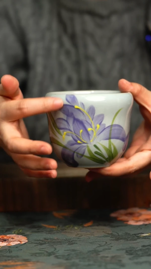 杯釉下彩手工手绘同款陶器