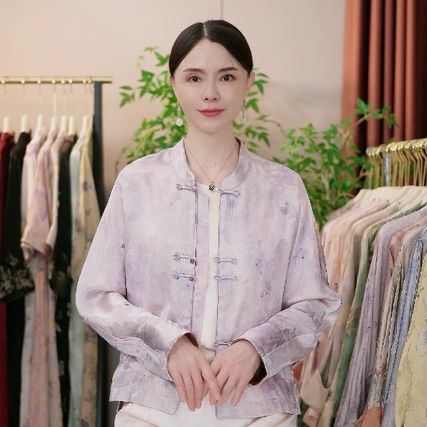 新中式国风紫韵祥瑞外套6681