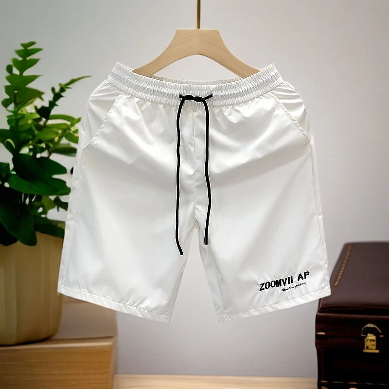 因纳巴敦夏季薄款白色短裤男士潮牌帅气五分裤男款刺绣休闲中裤