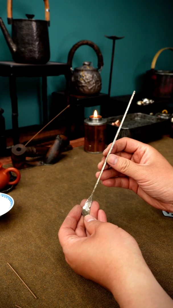 3867纯银茶拨香勺14.1克长21