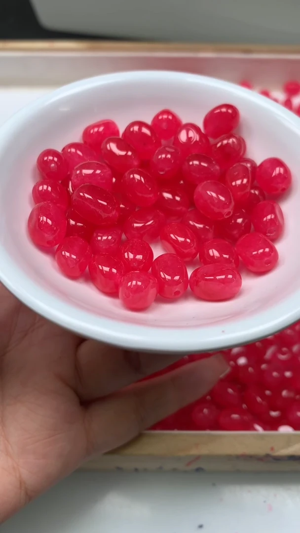 未镶嵌散珠碧玺E663 红碧玺 随型8*10mm20个8.8元