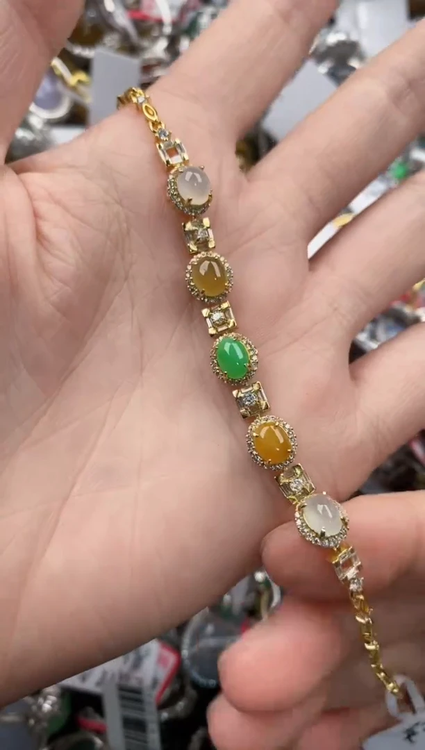 银S925镶嵌戒指翡翠666       6