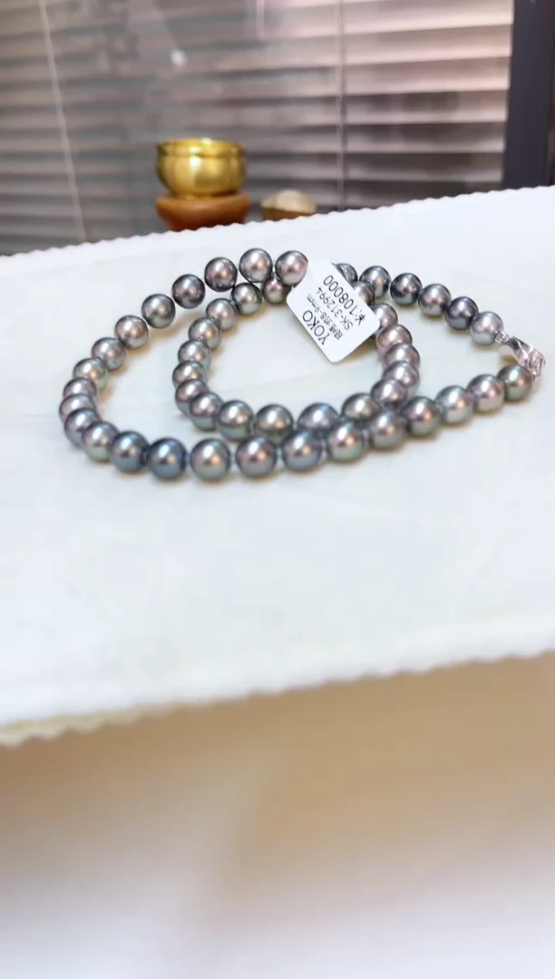 银S925镶嵌颈饰海水珍珠8-9mm