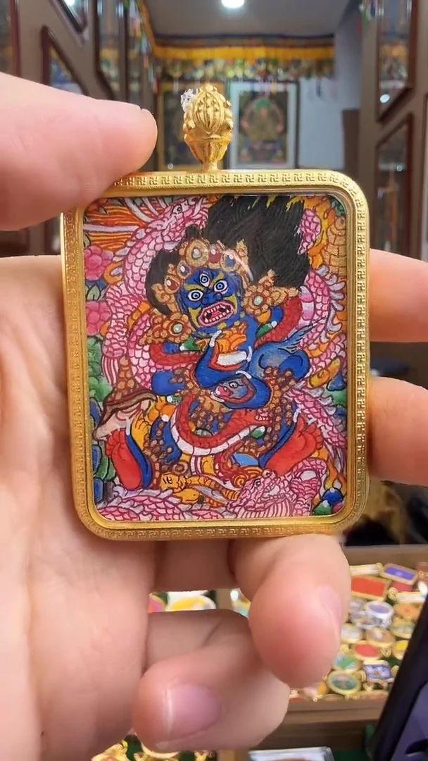 吊坠黑财神-纯手绘唐卡