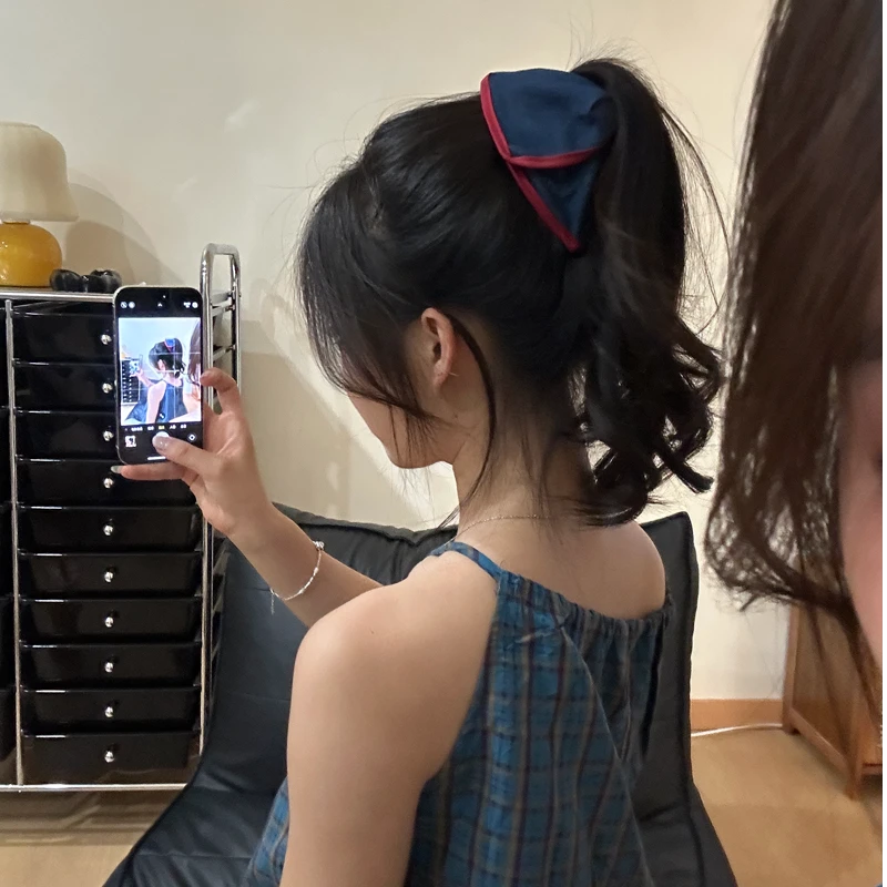 元气满满韩系ins风甜美少女心牛仔抓夹女大号鲨鱼夹盘发神器新款