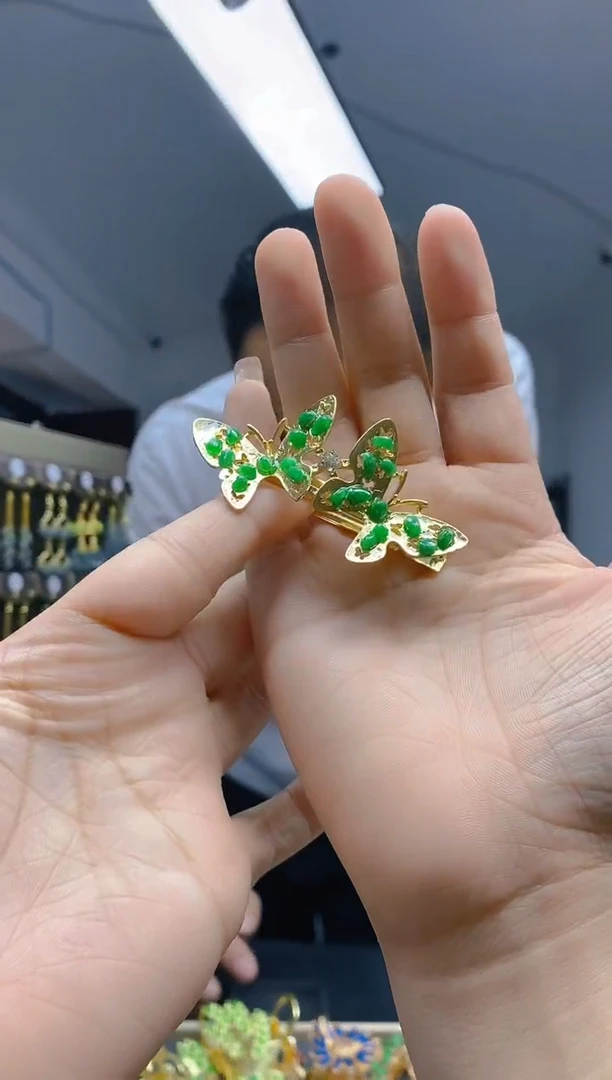 【闪购商品】翡翠耳饰合金0386翡翠发簪