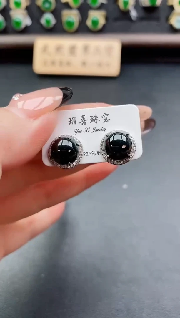 银S925镶嵌戒指翡翠1