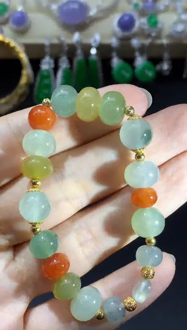 18K金镶嵌手链翡翠421-中国好珍宝