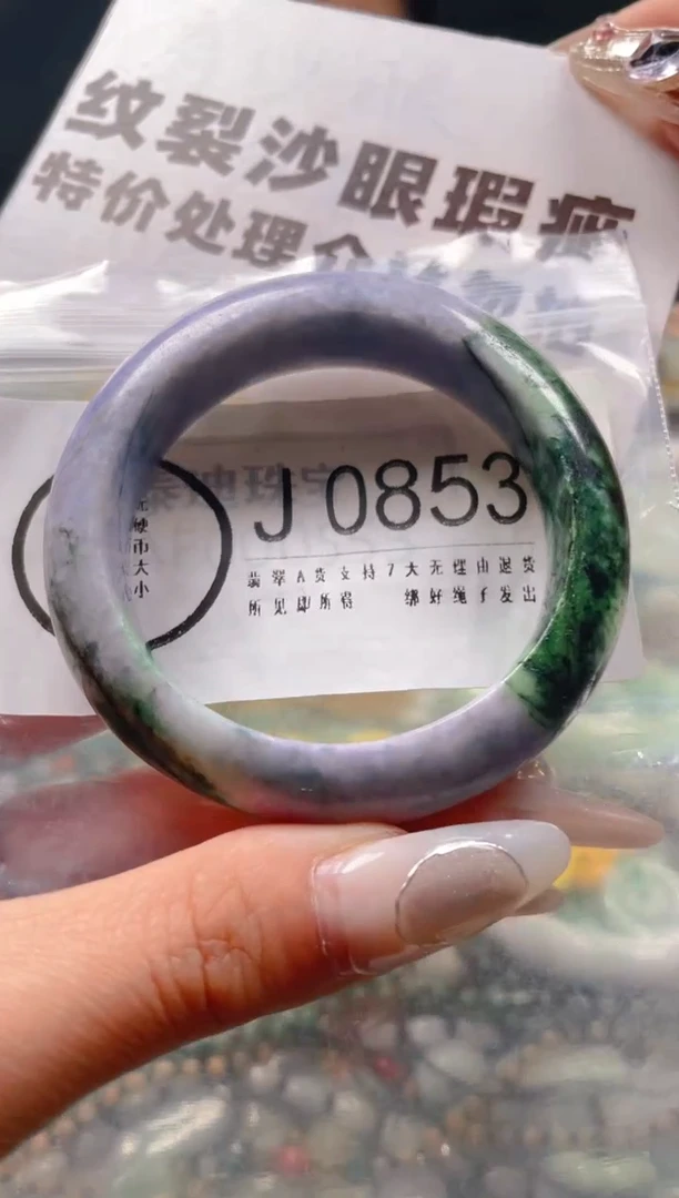【闪购商品】翡翠颈饰未镶嵌50-51/J/纹裂沙眼瑕疵介意勿拍