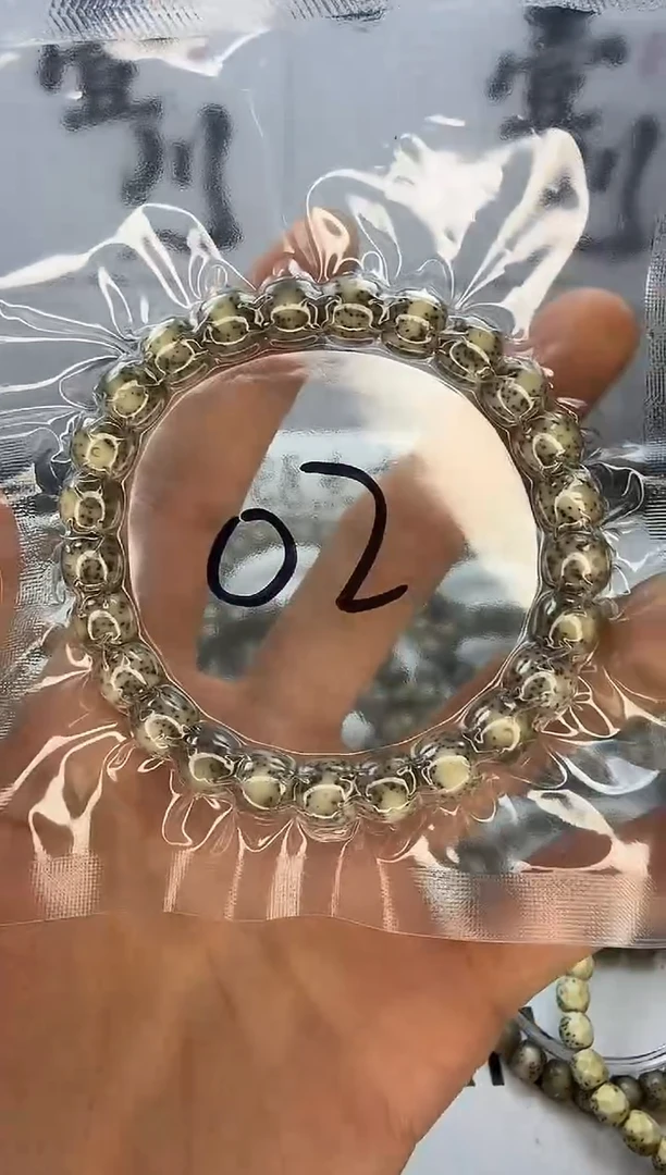 手串星月菩提9/8 石玉料 骨瓷白 大眼睛黄金瞳 同枝果