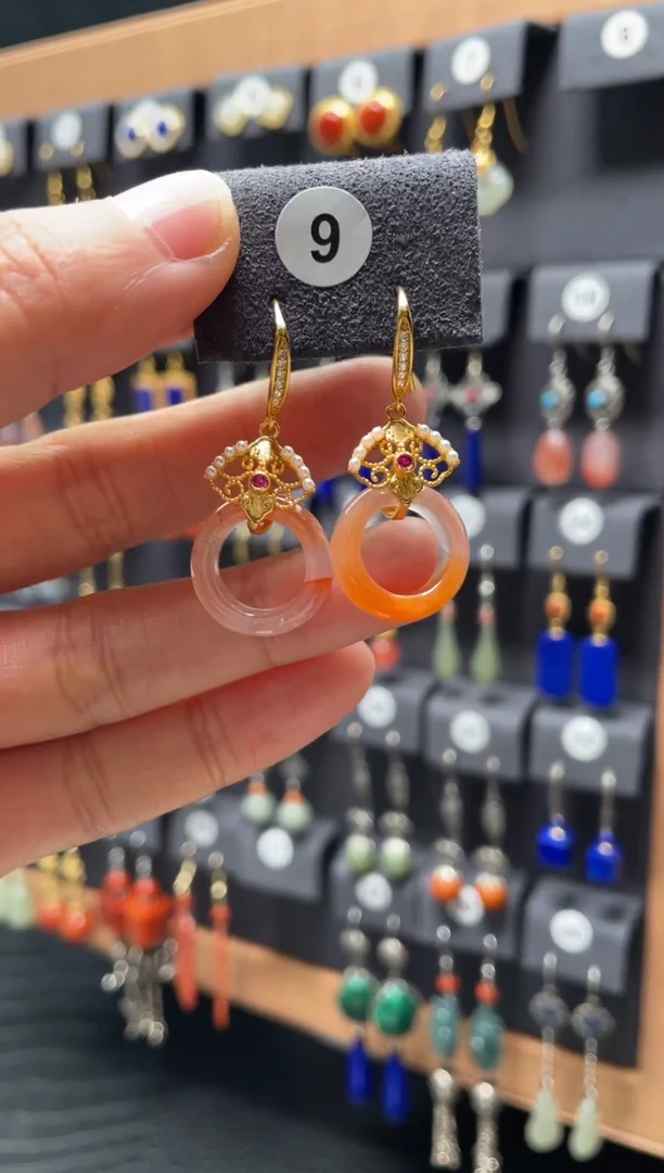 【闪购商品】南红玛瑙耳饰银S925镶嵌009