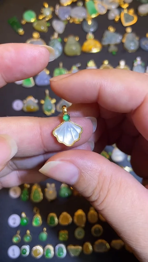 吊坠(不含链)银S925镶嵌翡翠1