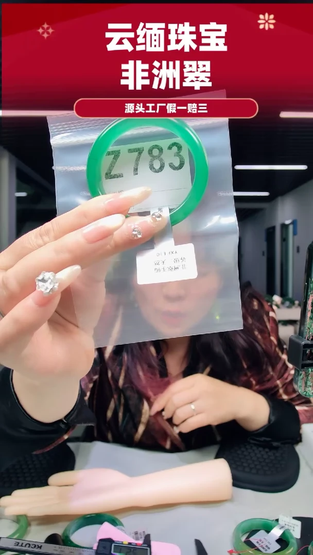 未镶嵌手镯石英质玉（非洲翠）52圈口A783