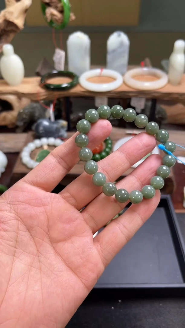 手串未镶嵌和田玉卡10吐拉牧场圆珠9009410
