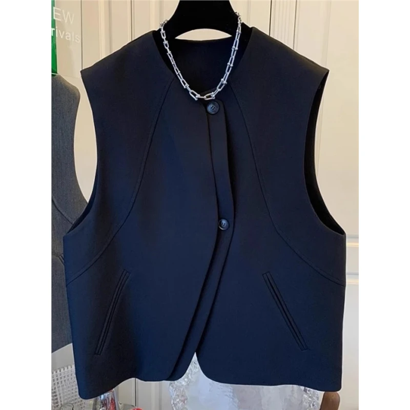 高级感独特超好看西装马甲背心宽松外套上衣女2025春秋设计感外套