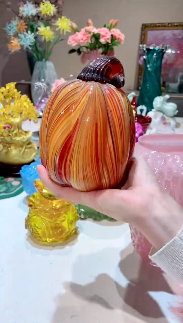 【闪购商品】琉璃手工艺品彩虹高南瓜 微瑕