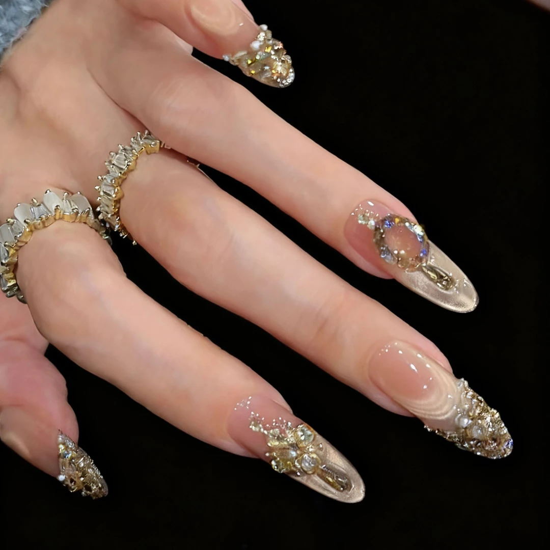 【天使恋曲】-美甲店手工穿戴甲可重复佩戴10片   米可