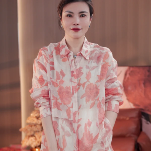 100%苎麻印花百搭衬衫S29YS625255