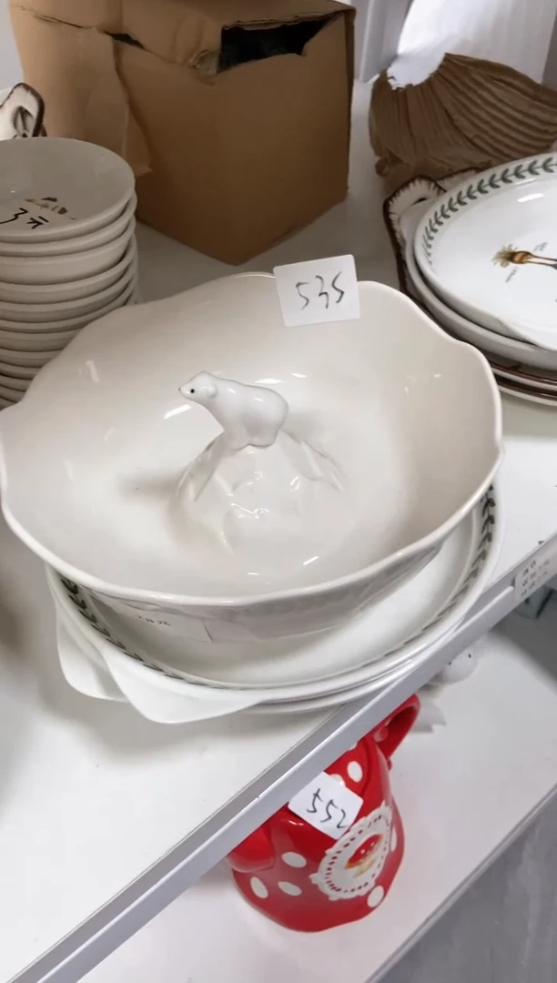 瓷535北极熊面碗随机发瑕疵