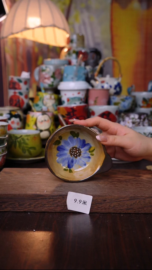 杯子陶泥垚手作 景德镇手工手绘陶瓷器物
