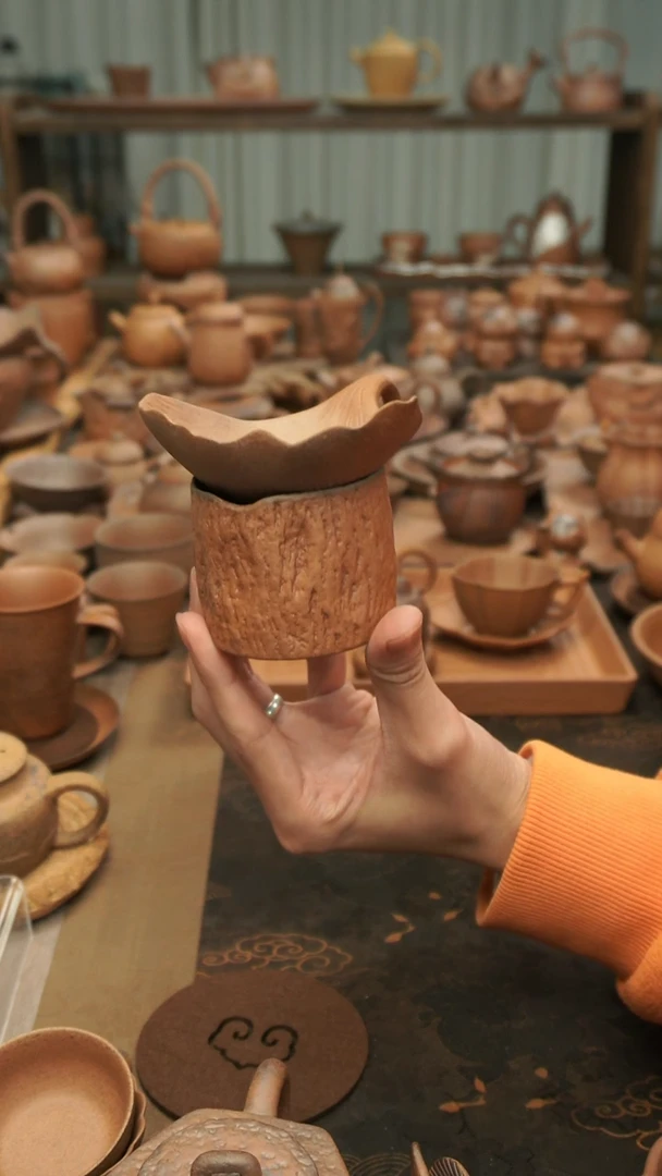 原矿老岩泥精工   银杏叶茶漏组