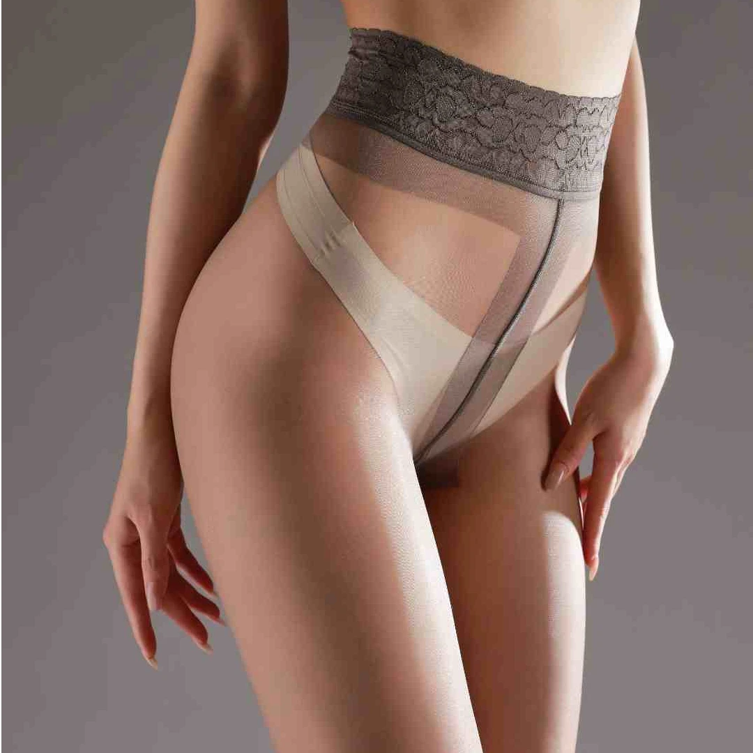 【秘书之丝】丝滑超薄0.01d蕾丝花边T裆性感职业装黑丝连裤袜